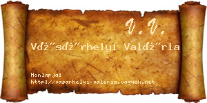 Vásárhelyi Valéria névjegykártya